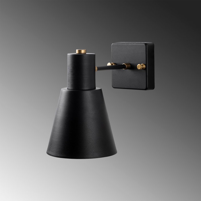 Opviq Lámpara de Pared Negra y Oro con Tapa de Cristal Opviq Lámpara de Pared Negra y Oro con Tapa de Cristal